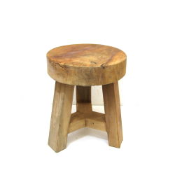 Stołek Taboret z drewna egzotycznego tekowego 30cm